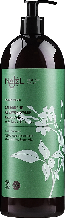 Żel pod prysznic z mydłem Aleppo, Jaśmin - Najel Aleppo Soap Shower Gel Olive And Bay Laurel Oils — Zdjęcie N3