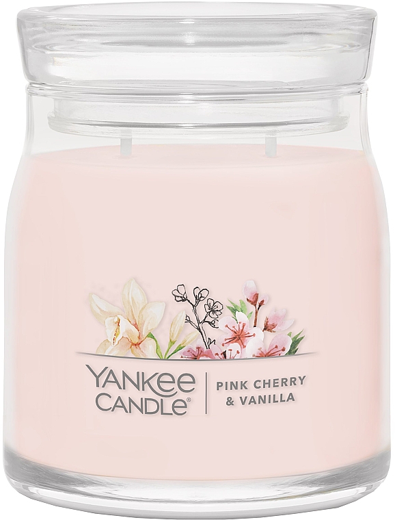 Świeca zapachowa w słoiku Pink Cherry & Vanilla, 2 knoty - Yankee Candle Pink Cherry & Vanilla — Zdjęcie N1