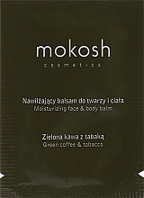 Nawilżający balsam do twarzy i ciała Zielona kawa z tabaką - Mokosh Cosmetics Moisturizing Face And Body Lotion Green Coffee With Snuff (próbka) — Zdjęcie N1