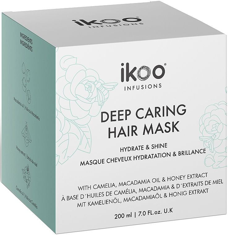 Nawilżająca i nabłyszczająca maska ​​do włosów - Ikoo Infusions Deep Caring Hair Mask Hydrate & Shine — Zdjęcie N2