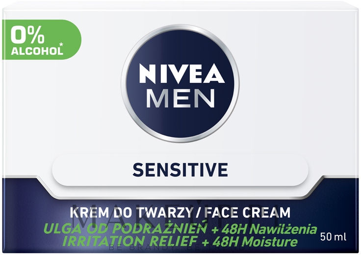 Intensywnie nawilżający krem do twarzy dla mężczyzn Ulga od podrażnień - NIVEA Intensively Moisturizing Cream Men Sensitive Skin — Zdjęcie 50 ml