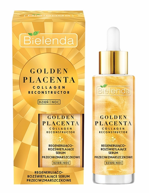 PRZECENA! Regenerująco-rozświetlające serum przeciwzmarszczkowe do twarzy - Bielenda Golden Placenta Collagen Reconstructor * — Zdjęcie N1