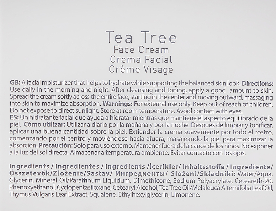 Krem do twarzy z olejkiem z drzewa herbacianego - Farmasi Dr. C. Tuna Tea Tree Face Cream — Zdjęcie N3