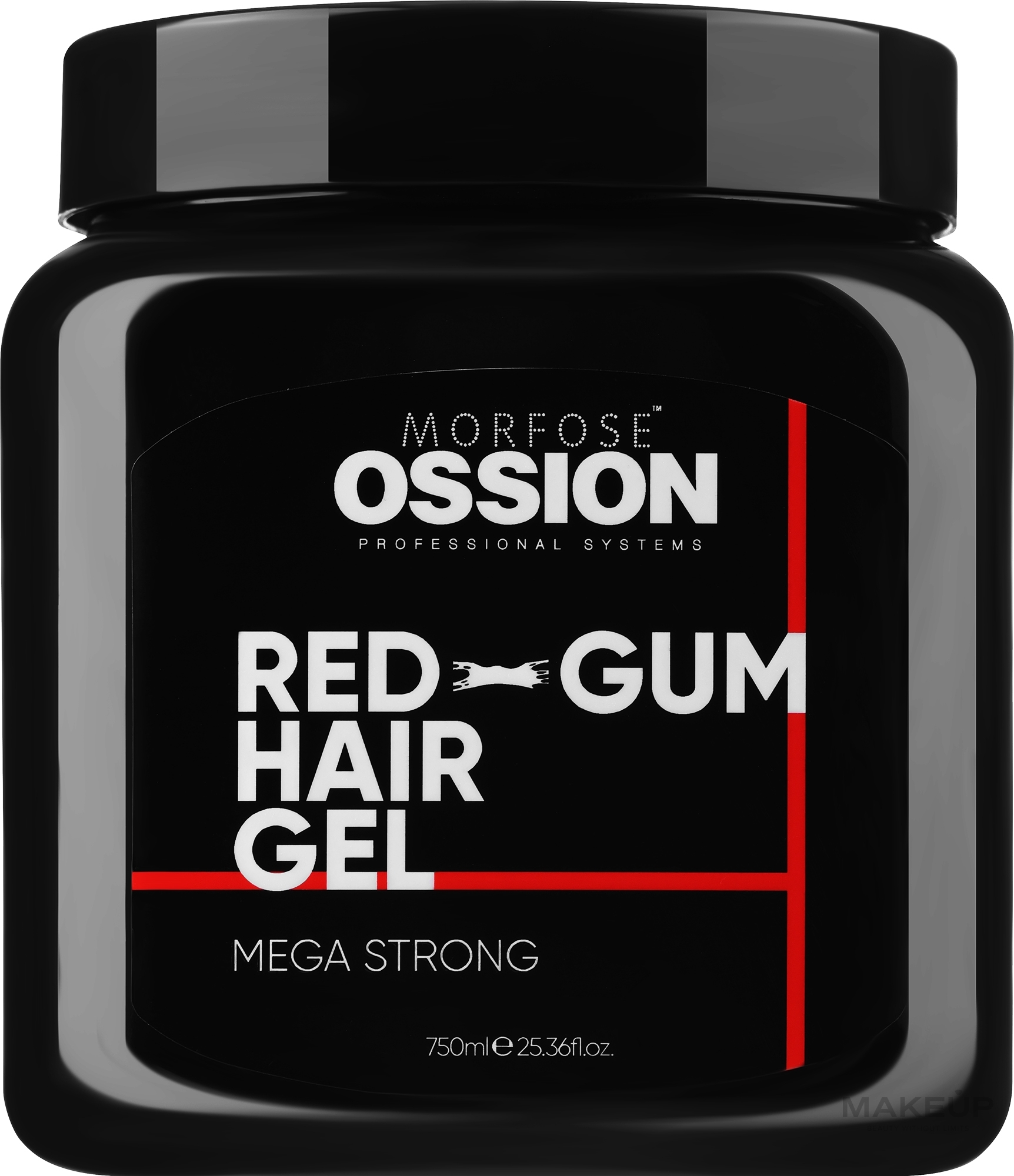 Żel do stylizacji włosów - Morfose Ossion Premium Barber Line Red-Gum Hair Gel Mega Strong — Zdjęcie 750 ml