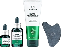 Zestaw - The Body Shop Fresh & Festive Edelweiss Skincare Gift Christmas Gift Set (gel/100ml + ser/30ml + eye/ser/10ml + acc/1pc) — Zdjęcie N2