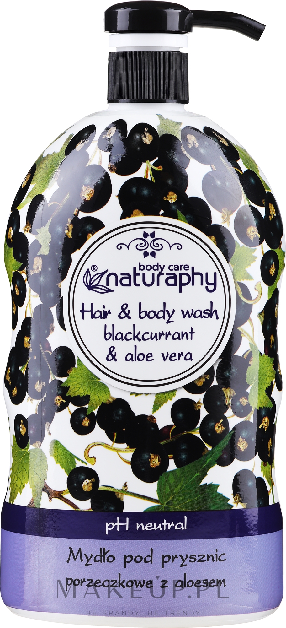 Mydło pod prysznic Porzeczka z aloesem - Naturaphy Blackcurrant & Aloe Vera Hair & Body Wash — Zdjęcie 1000 ml