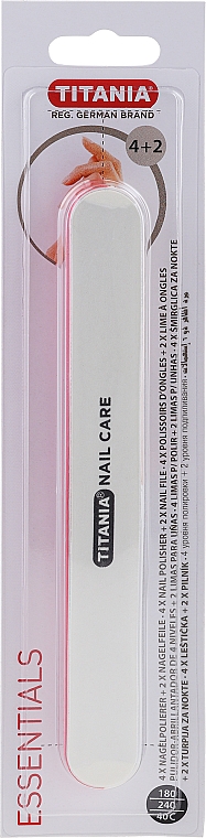 Wielofunkcyjny 4-stronny blok polerski, różowy - Titania Nail File — Zdjęcie N1