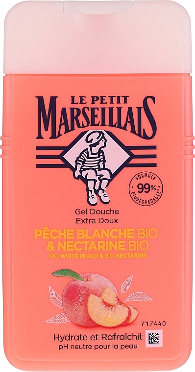 Nawilżający żel pod prysznic Biała brzoskwinia i nektarynka - Le Petit Marseillais Moisturising Shower Gel White Peach And Nectarine — Zdjęcie N5