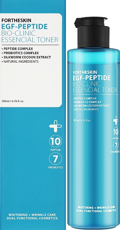 Odmładzający peptydowy tonik do twarzy z efektem liftingu - Fortheskin EGF-Peptide Bio Clinic Essencial Toner