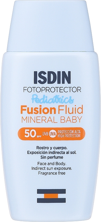Krem z filtrem SPF 50 dla dzieci - Isdin Fotoprotector Pediatrics Fusion Fluid Mineral Baby SPF50+ — Zdjęcie N1