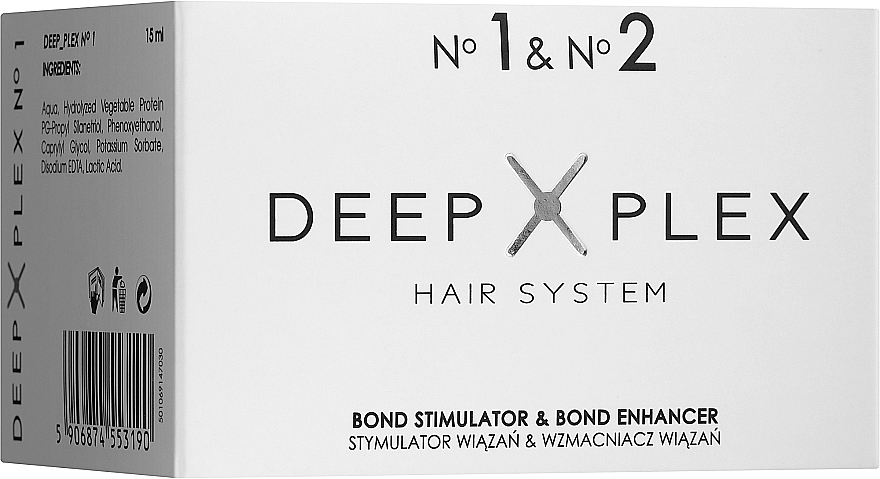 Zestaw do ochrony i odbudowy włosów - Stapiz Deep Plex System (hair/emulsion/15ml + hair/emulsion/60ml) — Zdjęcie N1