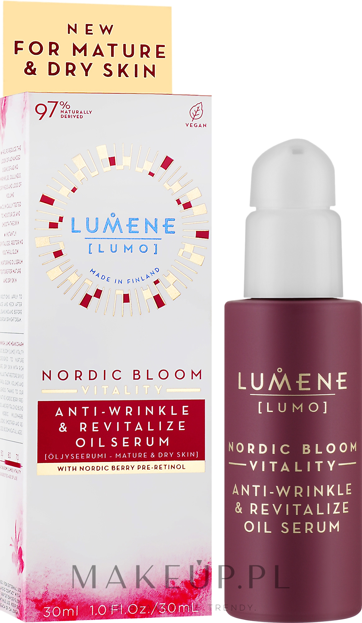 Przeciwzmarszczkowo-rewitalizujące serum do twarzy - Lumene Nordic Bloom Vitality Anti-Wrinkle & Revitalize Oil Serum — Zdjęcie 30 ml