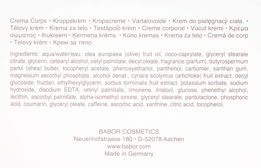 Modelujący krem do ciała z witaminami A, C, E - Babor SPA Shaping Vitamin A C E Body Cream — Zdjęcie N3