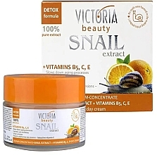 Skoncentrowany krem z ekstraktem ze śluzu ślimaka + witaminy B5, C, E - Victoria Beauty Snail Extract Cream-Concentrate — Zdjęcie N1