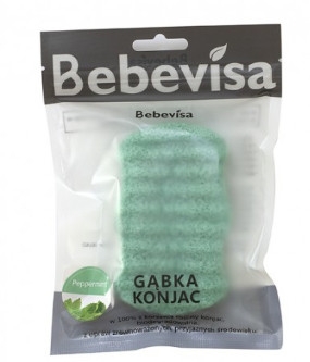 Gąbka konjac do twarzy i ciała Miętowa - Bebevisa Konjac Sponge — Zdjęcie N1