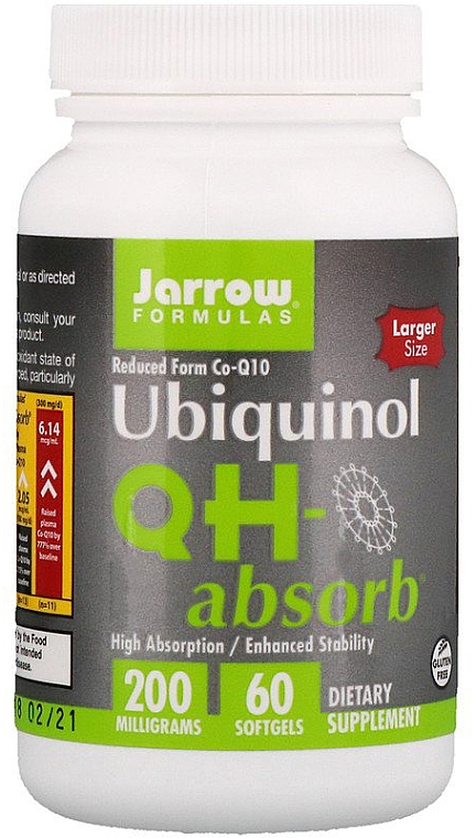 Koenzym ubichinol, 200 mg - Jarrow Formulas Ubiquinol QH-Absorb 200 mg — Zdjęcie N4