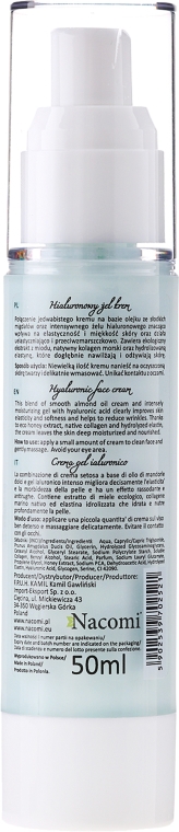 Nawilżający krem do twarzy Kwas hialuronowy - Nacomi Hyaluronic Cream — Zdjęcie N2