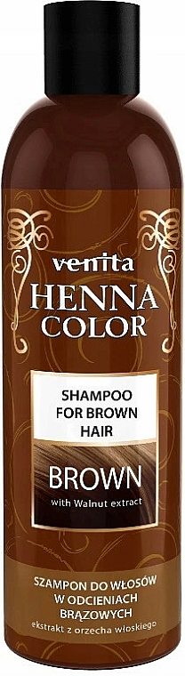 Szampon do włosów w odcieniach brązowych - Venita Henna Color Brown Shampoo