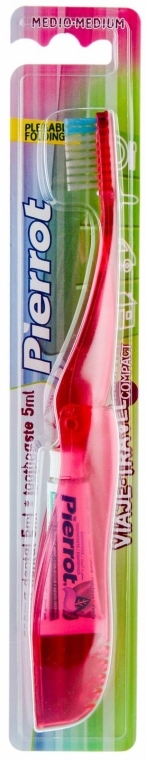Szczoteczka do zębów, różowa - Pierrot Travel Compact — Zdjęcie N1