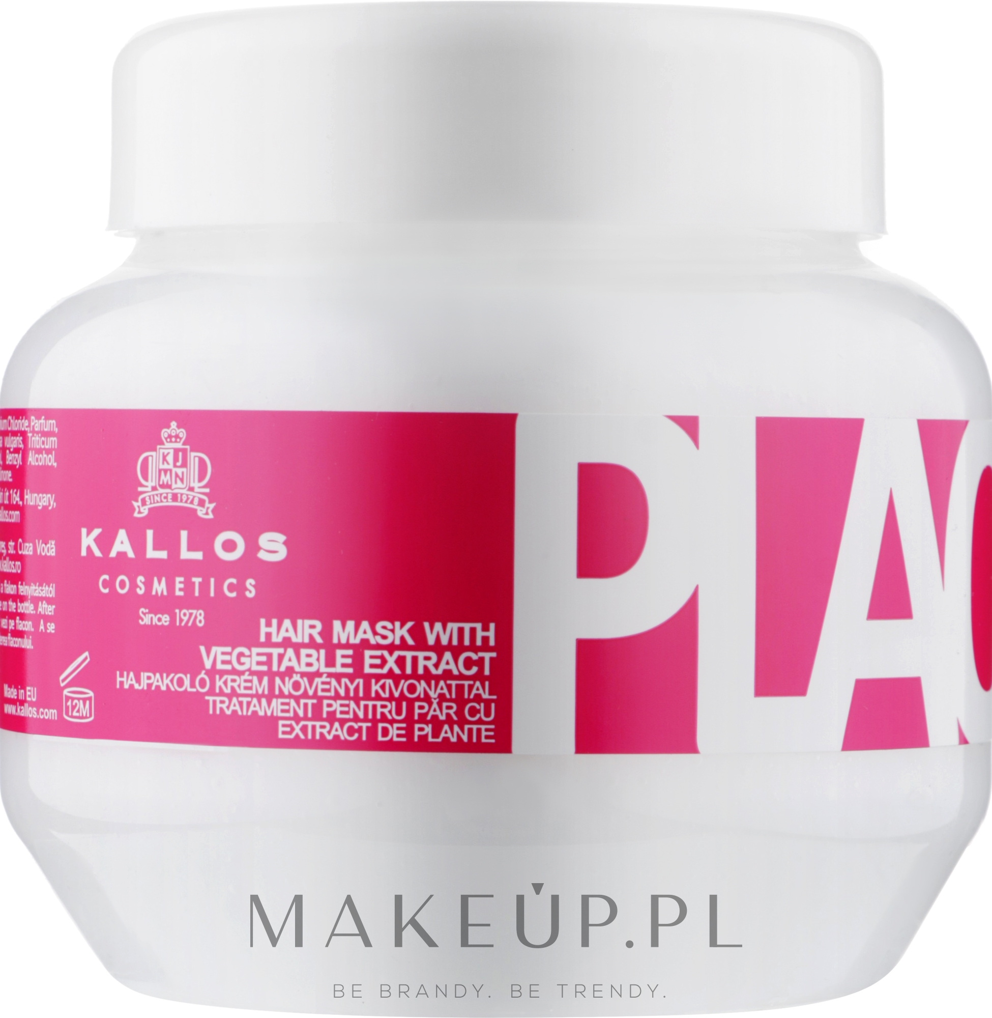 Maska do włosów suchych i zniszczonych - Kallos Cosmetics Placenta — Zdjęcie 275 ml