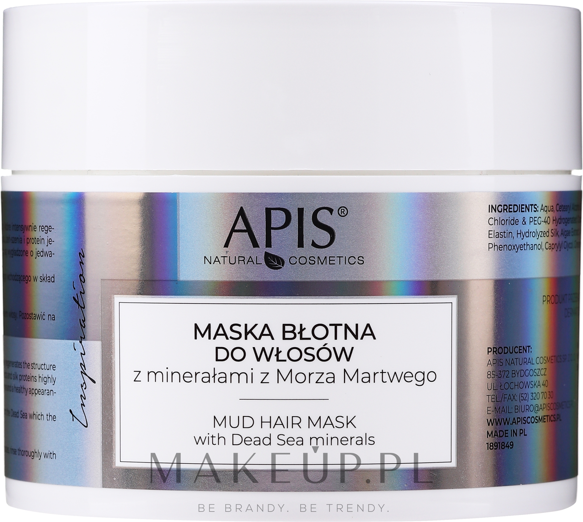 Maska błotna do włosów z minerałami z Morza Martwego Intensywna regeneracja - APIS Professional Inspiration Hair Mask — Zdjęcie 200 ml