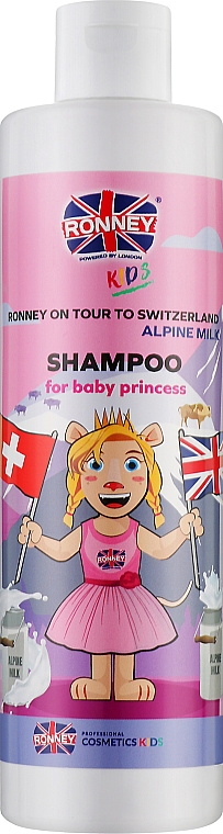 Szampon do włosów dla dzieci Mleko alpejskie - Ronney Professional Kids On Tour To Switzerland Shampoo