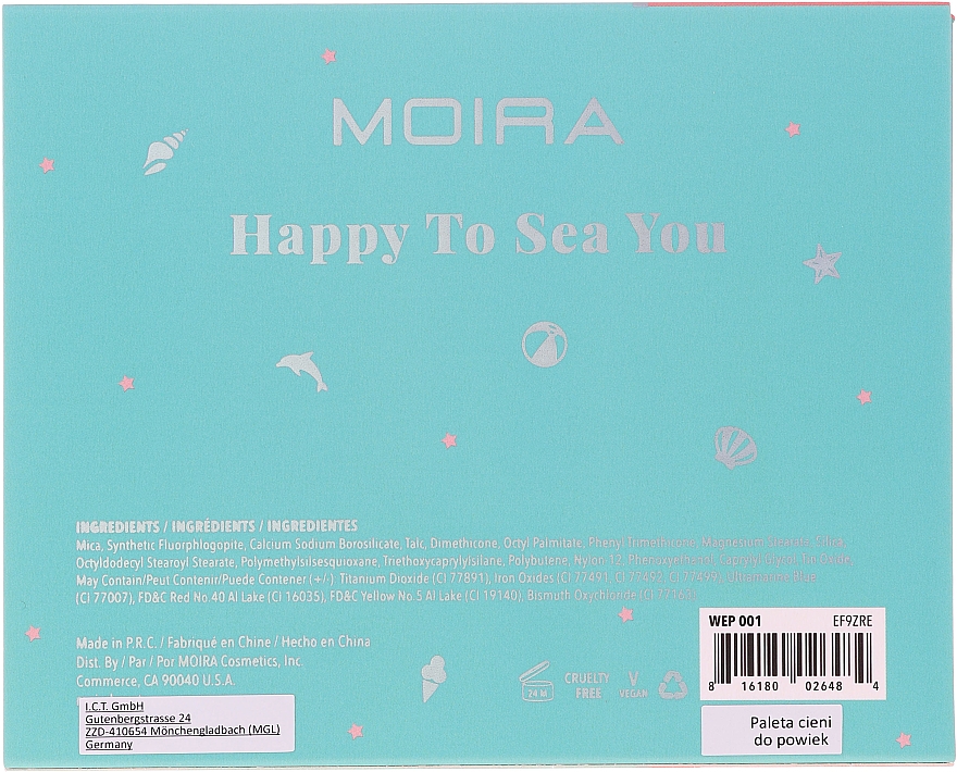 Paleta cieni do powiek - Moira Happy To Sea You Shadow Palette — Zdjęcie N3