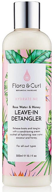 Odżywka ułatwiająca rozczesywanie bez spłukiwania z wodą różaną i miodem - Flora & Curl Hydrate Me Rose Water & Honey Leave-in Detangler — Zdjęcie N1