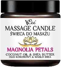 Kup Świeca do masażu Płatki magnolii - VCee Massage Candle Magnolia Petals Coconut Oil & Shea Butter