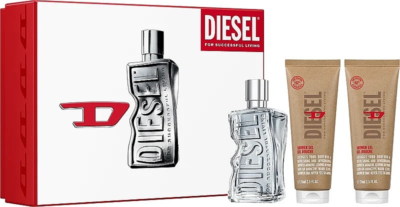 Diesel D By Diesel - Zestaw (edt/100ml + sh/gel/75ml + sh/gel/75ml) — Zdjęcie N1