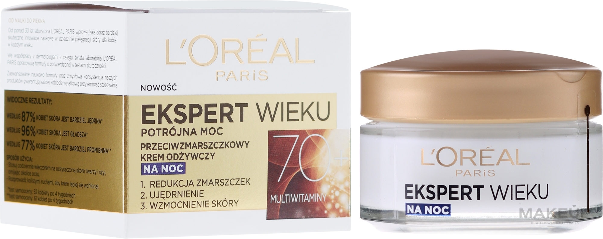 PRZECENA! Przeciwzmarszczkowy krem odżywczy na noc Ekspert wieku 70+ - L'Oreal Paris Age Specialist Night Cream * — Zdjęcie 50 ml