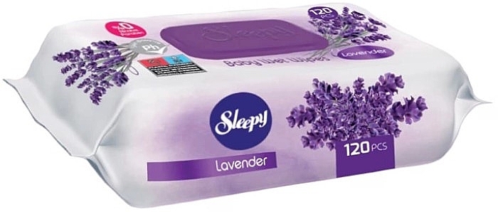 Chusteczki nawilżane Lawenda, 120 szt.- Sleepy Lavender Wet Wipes — Zdjęcie N1