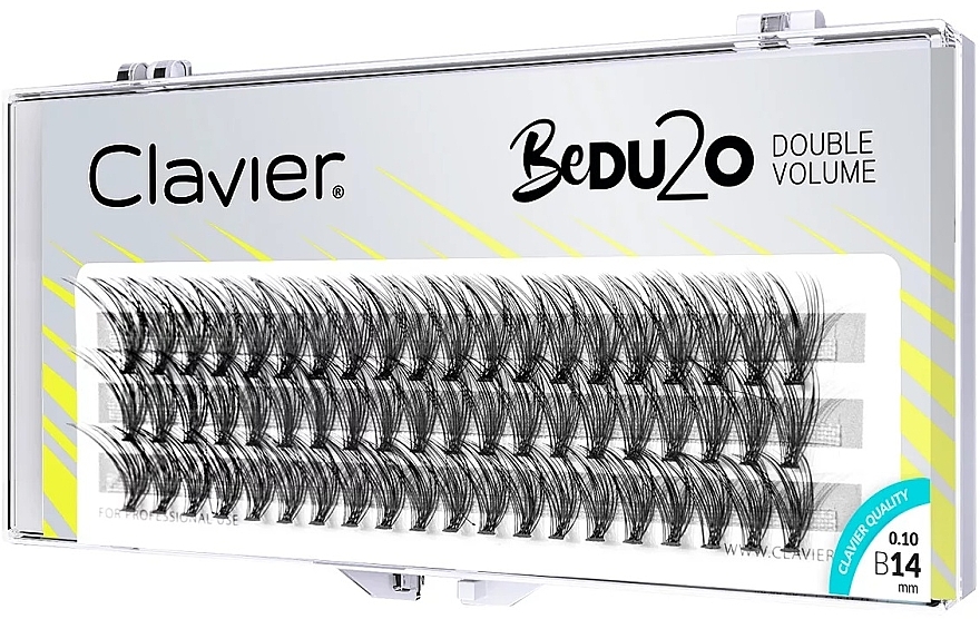 Sztuczne rzęsy BeDU2O Double Volume, B 14 mm - Clavier — Zdjęcie N1