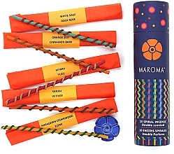 Kup Zestaw kadzidełek №1 - Maroma Encens d'Auroville Double Scented Spiral Incense Sticks Orange