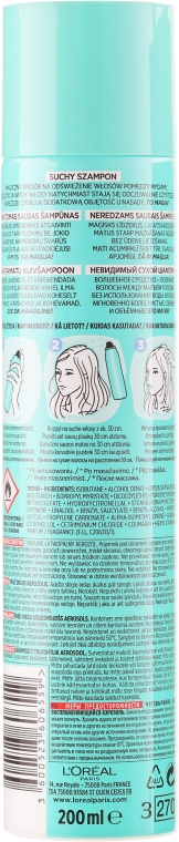 Suchy szampon do włosów - L'Oreal Paris Magic Shampoo Invisible Dry Shampoo Fresh Crush — Zdjęcie N2
