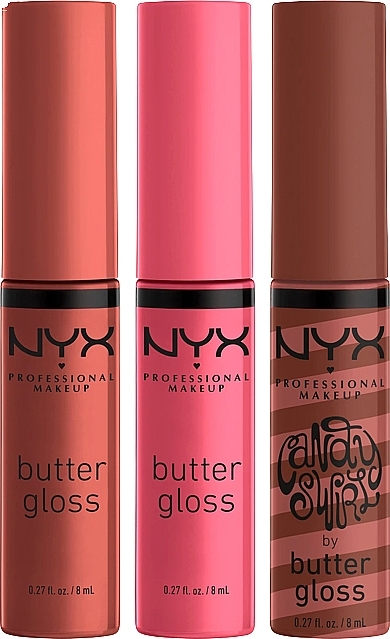 Zestaw - NYX Professional Makeup Butter Gloss Lip Trio (lip/gloss/3x4ml) — Zdjęcie N2