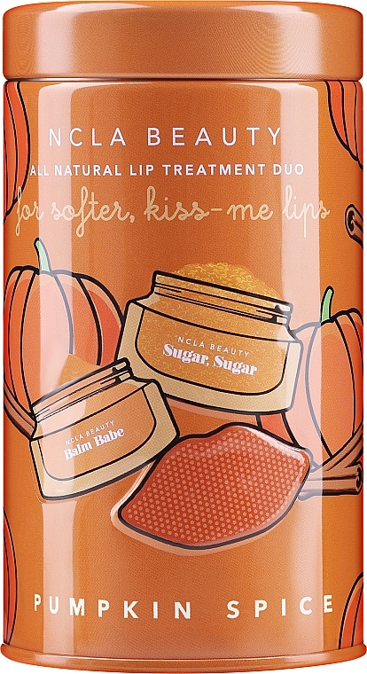 Zestaw do twarzy - NCLA Beauty Pumpkin Spice Lip Care Set Limited Edition (lip/balm/10ml + lip/scr/15ml + acc) — Zdjęcie N1