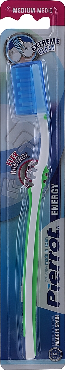 Szczoteczka do zębów Energy, średnia, zielona - Pierrot Energy — Zdjęcie N1