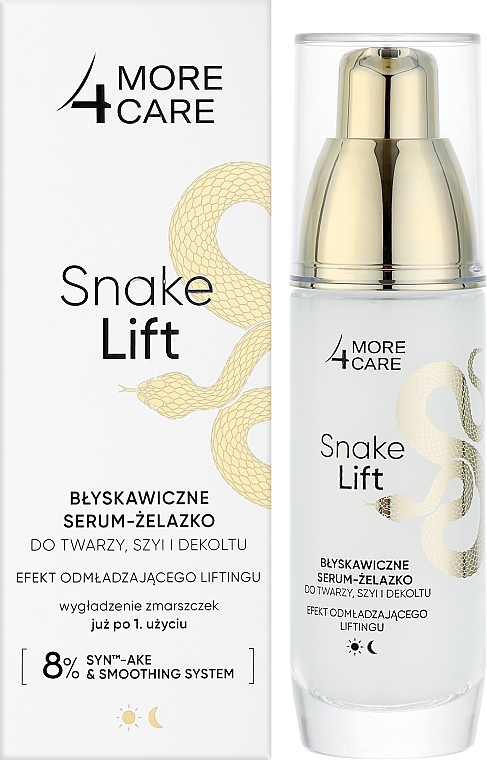 Błyskawiczne serum-żelazko do twarzy, szyi i dekoltu - More4Care Snake Lift Instant Serum — Zdjęcie N2