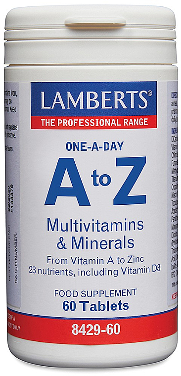 Suplement diety Multiwitaminy i minerały - Lamberts A to Z Multivitamins & Minerals — Zdjęcie N1