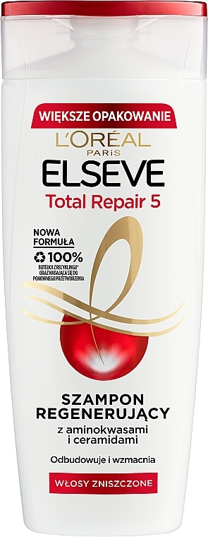 Szampon regenerujący do włosów zniszczonych - L'Oreal Paris Elseve Total Repair 5 Shampoo — Zdjęcie N1