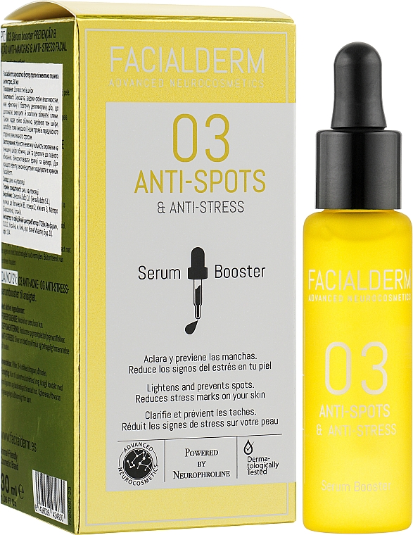 Serum-booster do twarzy przeciw plamom starczym - Facialderm 03 Anti-Spots And Anti-Stress Serum Booster — Zdjęcie N2