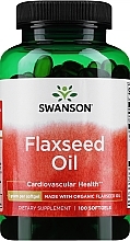 Suplement diety Olej lniany - Swanson Flaxseed Oil High Lignan — Zdjęcie N1