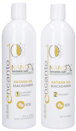 Keratynowy zestaw do prostowania włosów - Encanto Nanox Set (sh/473ml + treatm/473ml) — Zdjęcie N1