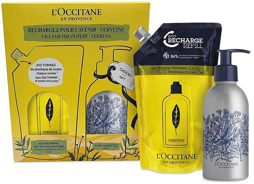 Zestaw - L'Occitane En Provence Verbena (sh/gel/250ml + refill/500ml) — Zdjęcie N2