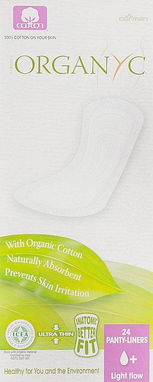 Wkładki higieniczne z bawełny organicznej, 24 szt. - Corman Organyc Panty Liners Light Flow — Zdjęcie N1