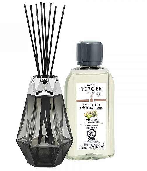 Zestaw - Maison Berger Wilderness Prisme Black Reed Diffuser Gift Set (diffuser/200ml + refill/200ml) — Zdjęcie N2