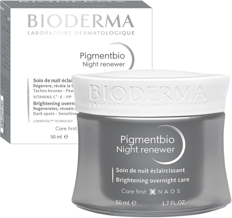 Krem do cery wrażliwej rozjaśniający przebarwienia - Bioderma Pigmentbio Night Renewer Brightening Overnight Care — Zdjęcie N2