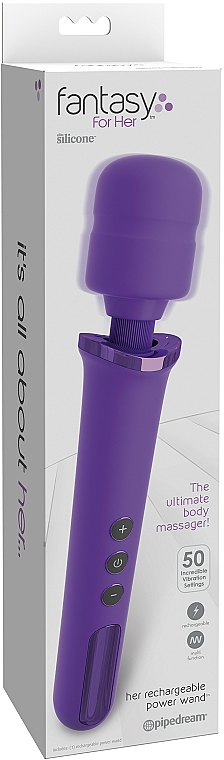 Wibrator, fioletowy - Pipedream Fantasy For Her Rechargeable Power Wand — Zdjęcie N1