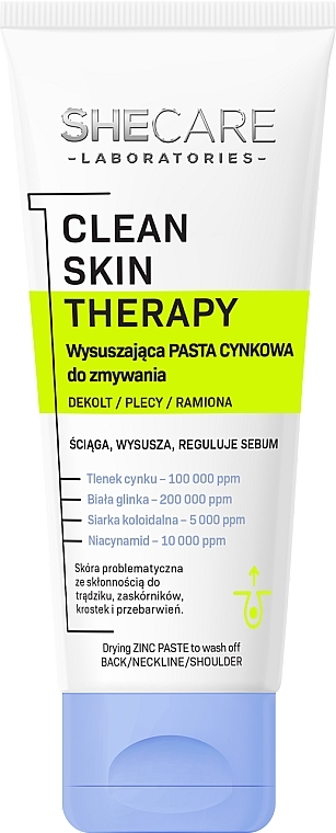 Cynkowa pasta do ciała - SheCare Clean Skin Therapy — Zdjęcie N1